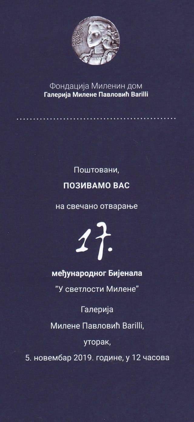 17. Međunarodno Bijenale „U svetlosti Milene“ u Galeriji Milene Pavlović Barili u Požarevcu