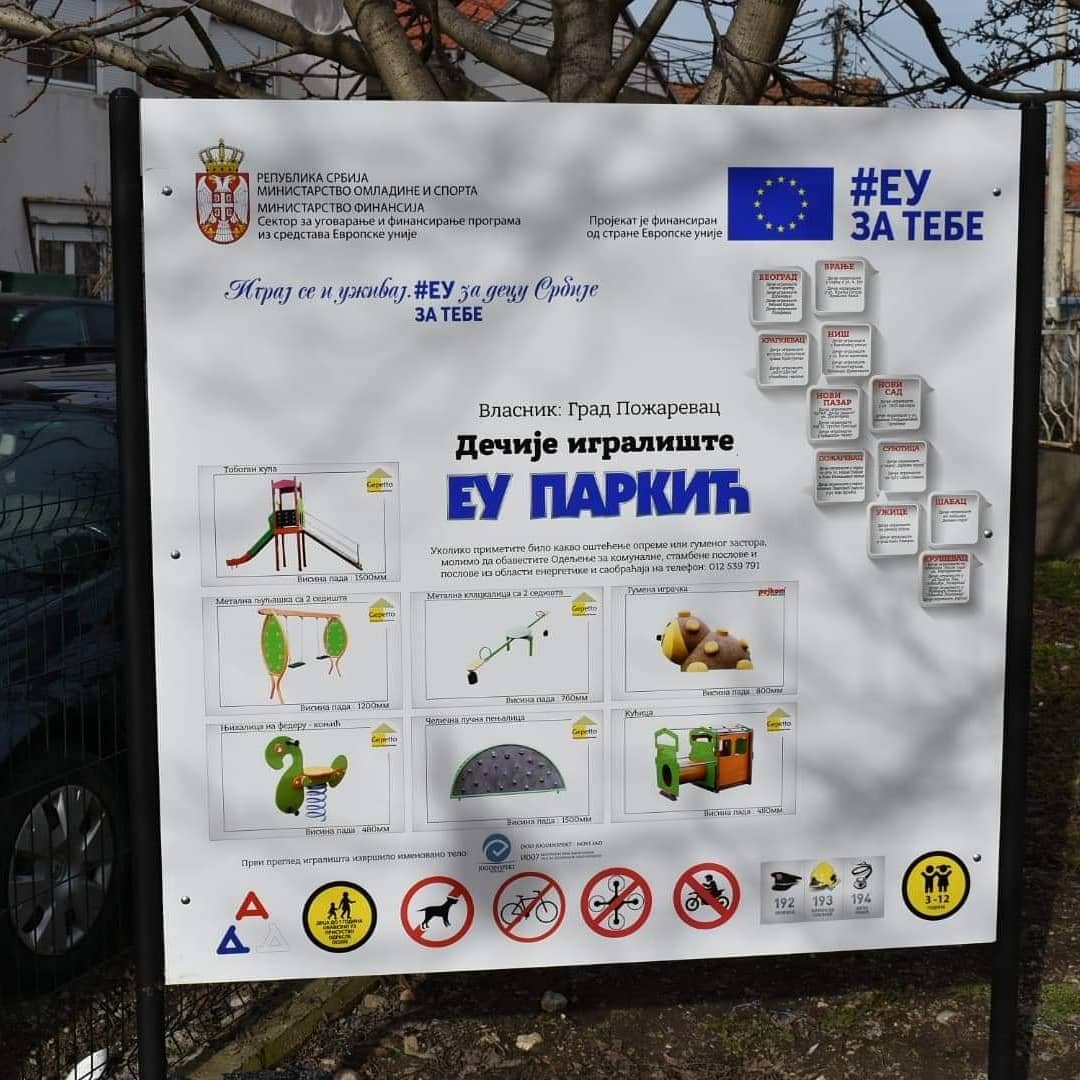 Novo igralište za decu u Knićaninovoj ulici u Požarevcu (FOTO)